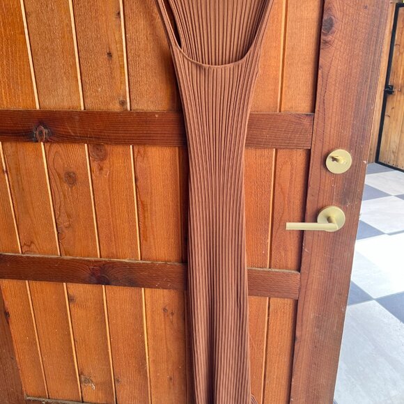 ELCE SWIM Ribbed Maxi Brown Dress Small - Picture 5 of 9